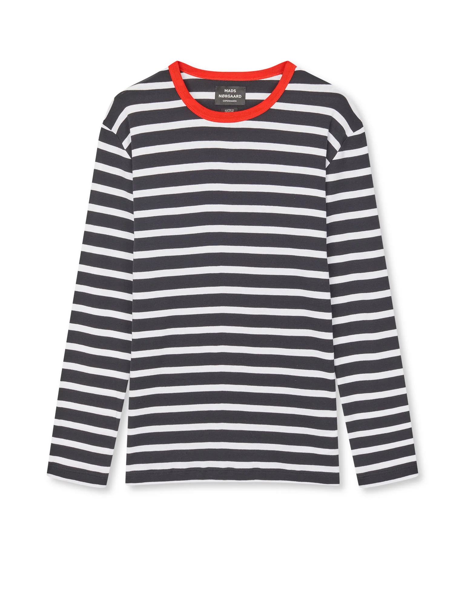 Trio Rib Tobias Tee LS, Black/White