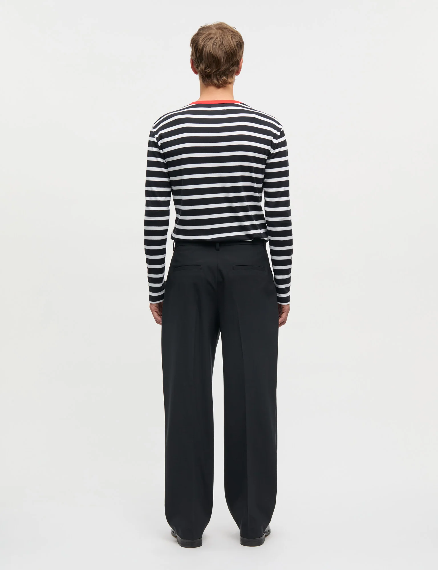 Trio Rib Tobias Tee LS, Black/White - Image 8