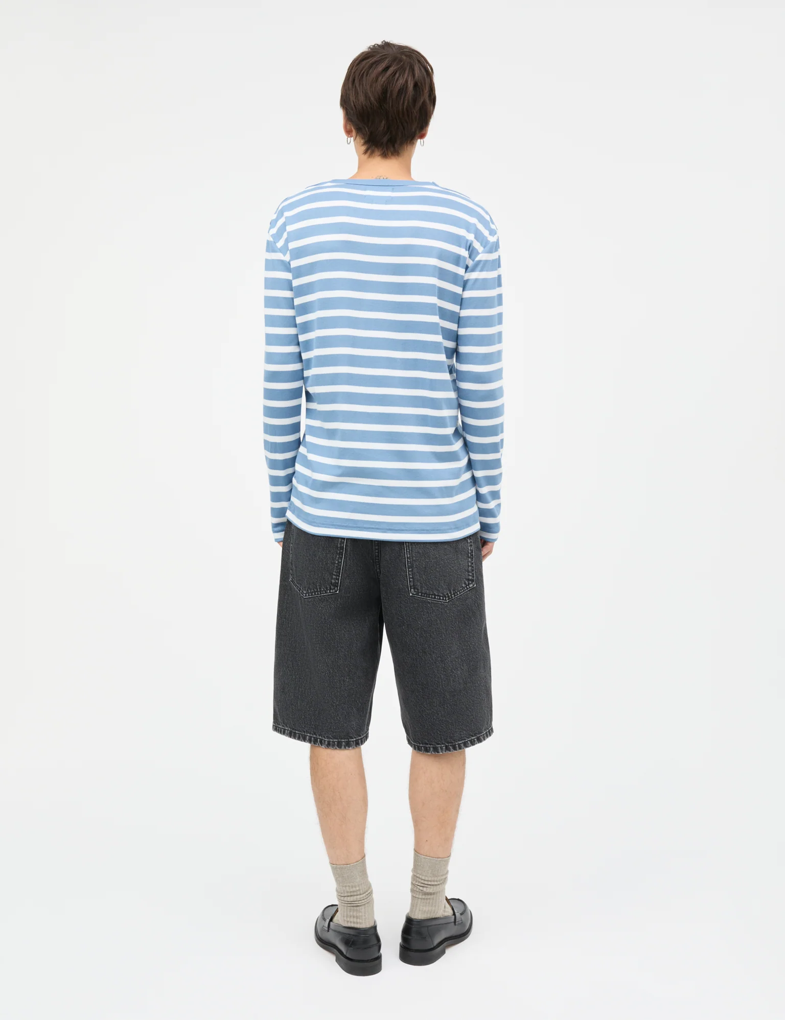 Trio Rib Tobias Tee LS, Riviera/White - Image 4