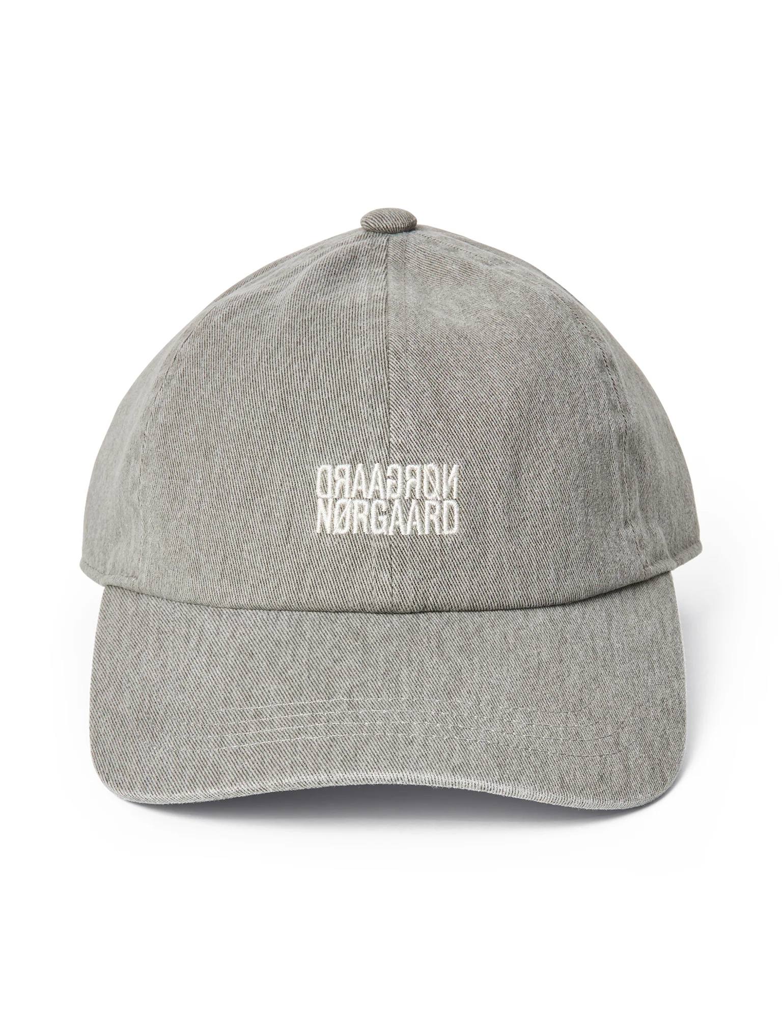 Washed Cotton Twill Mirror Coal Cap, Grey Melange - Image 2
